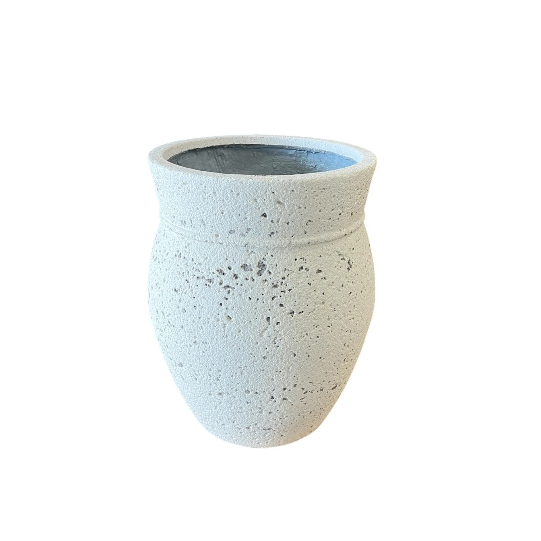 Ficonstone Vase Planter in Ivory | 15 x 18.5 inches — empty planter, studio photo — planter for sale by Promise Supply for delivery and pickup in Toronto.