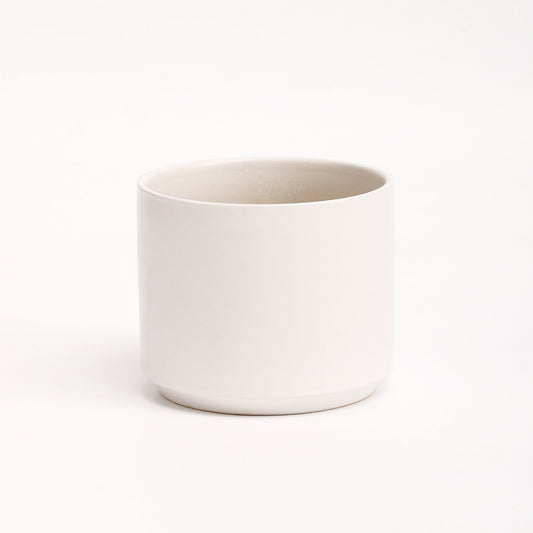 The Six Ceramic Cylinder Planter | 6 inch Nursery Pot - White