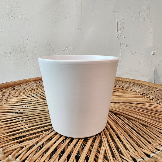 Mandy White Matte Ceramic Pot Fits up to 5 inch Nursery Pot