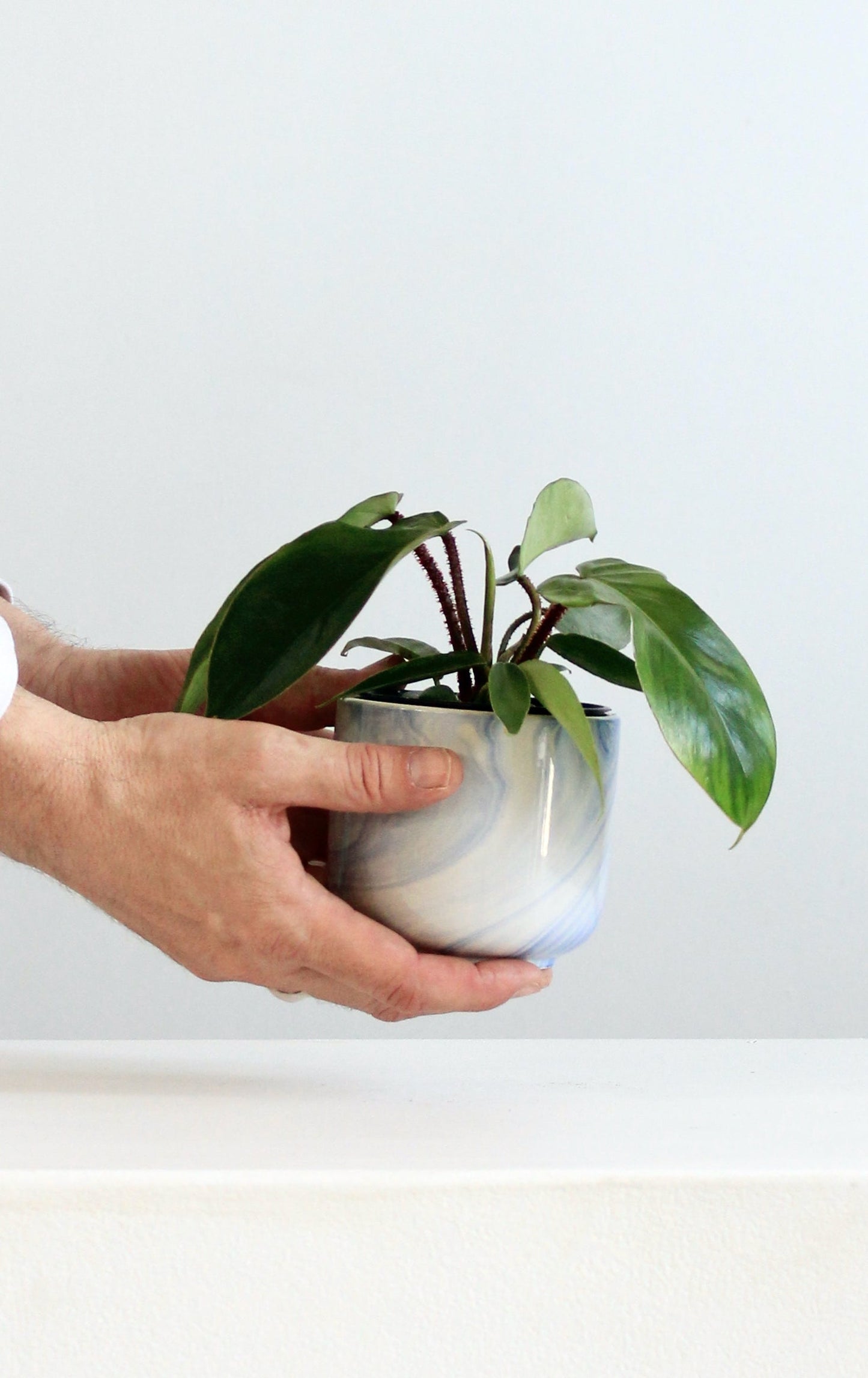 Caspian Blue Marbled Planter | 4 inch Nursery Pot