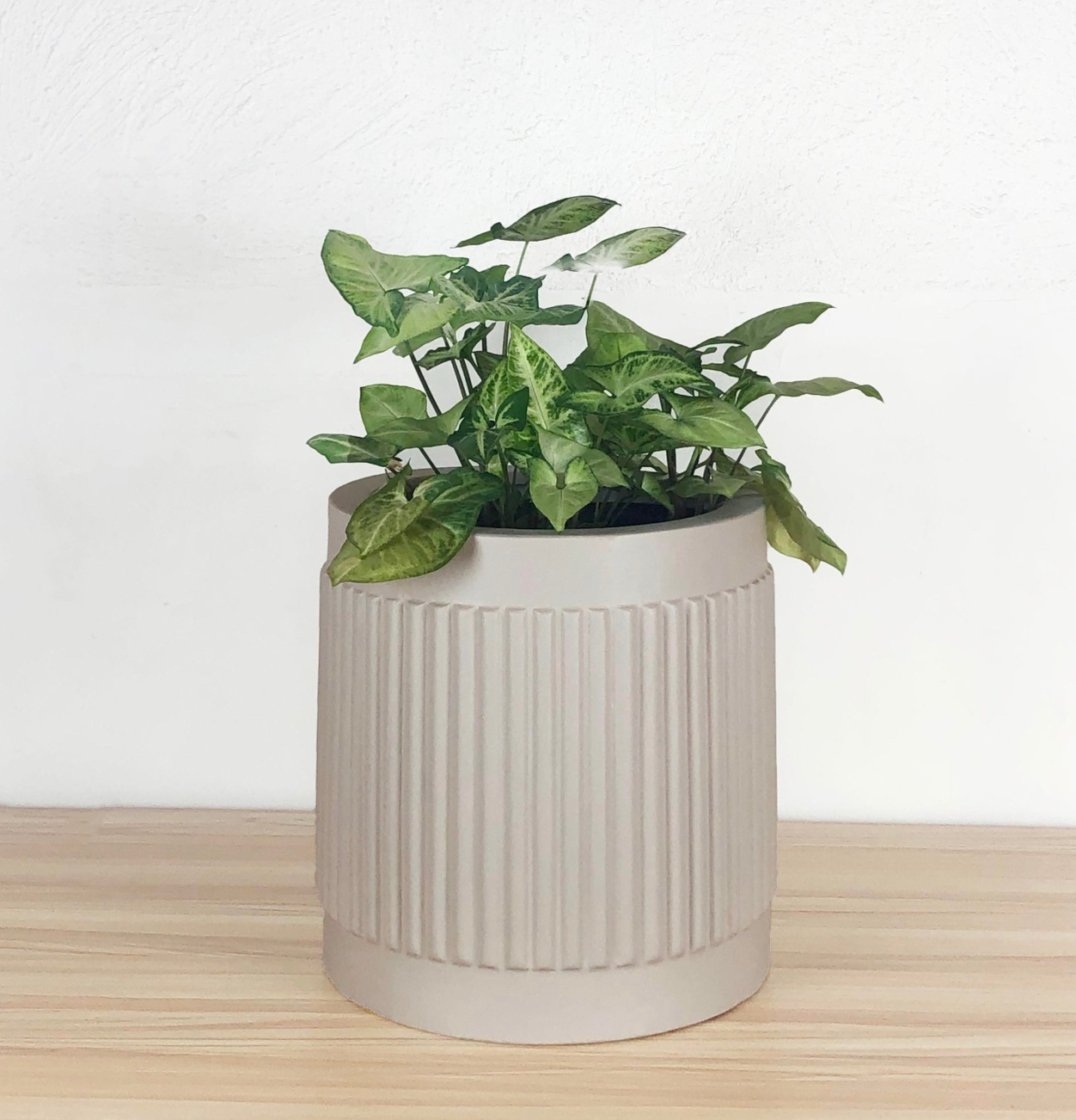 Fluted Cylinder Planter | 14 inch Nursery Pot — empty planter, studio photo — planter for sale by Promise Supply for delivery and pickup in Toronto.