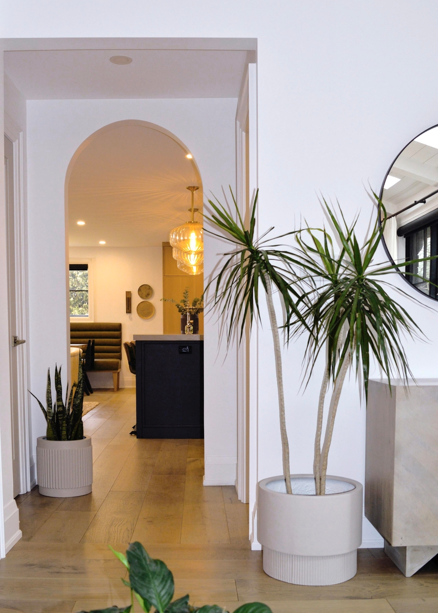 Fluted Base Pedestal Planter | 14 inch Nursery Pot — empty planter, studio photo — planter for sale by Promise Supply for delivery and pickup in Toronto.