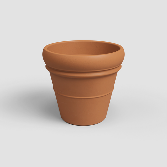 Bordato Terracotta Planter with Drainage | 24 inch Diameter — empty planter, terracotta planter, studio photo — planter for sale by Promise Supply for delivery and pickup in Toronto.
