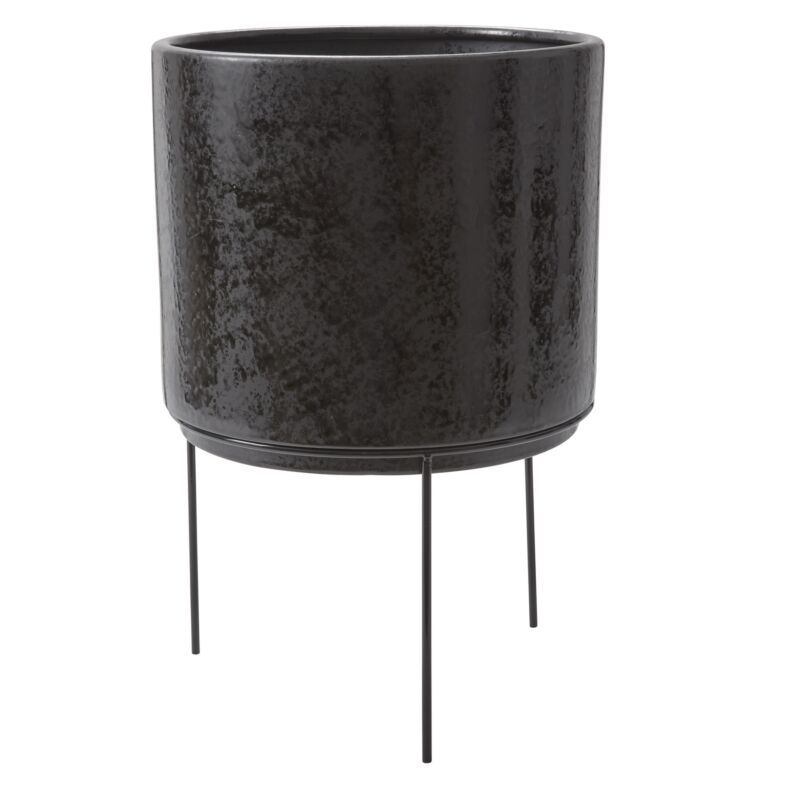 Cantabria Black Planter with Legs | 14 inch Nursery Pot