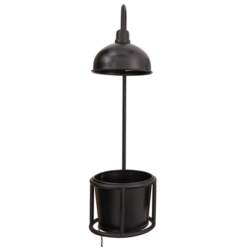 Kira Black Pot and Grow Light Stand | 6 inch Nursery pot
