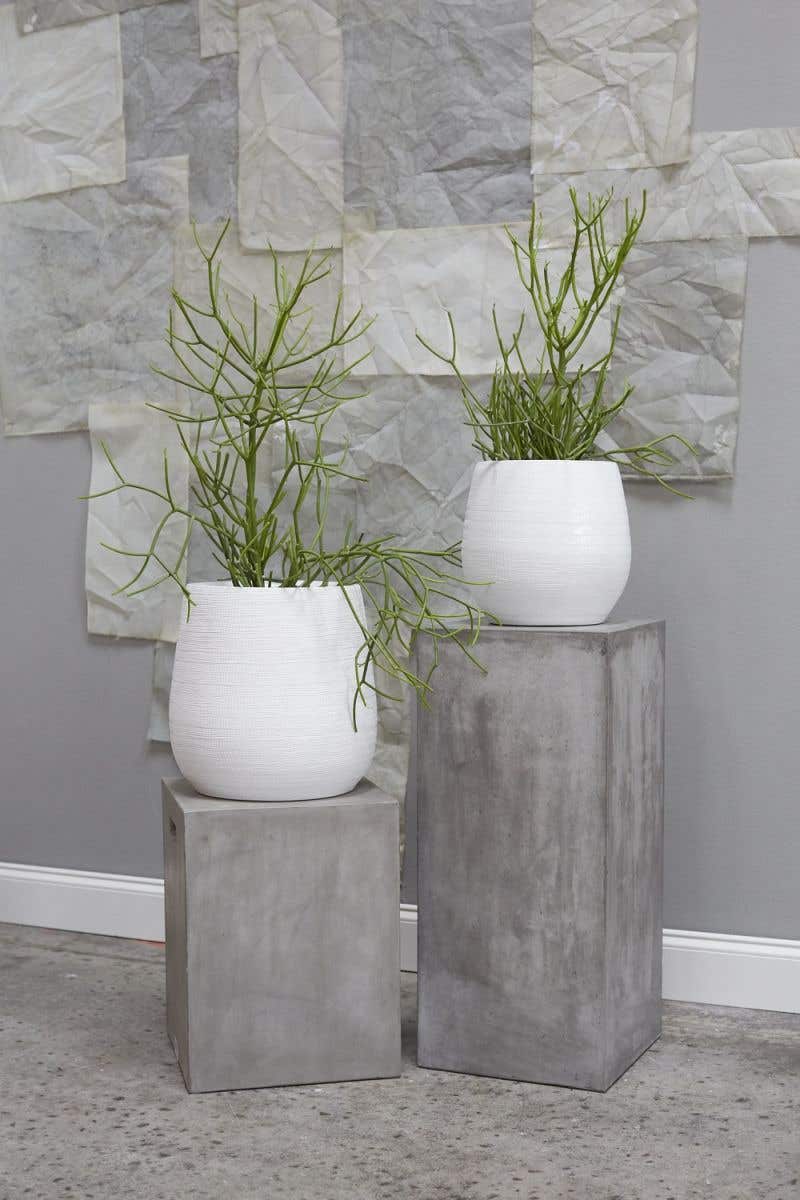 White Benji Ceramic Planter | 10 inch Nursery Pot — empty planter, ceramic planter, studio photo — planter for sale by Promise Supply for delivery and pickup in Toronto.