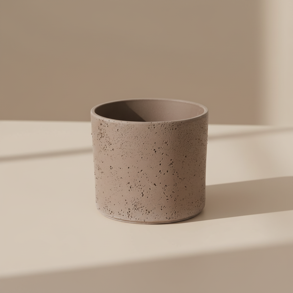 Fulton Textured Stone Pillar Pot | 6 inch Nursery Pot — empty planter, studio photo — planter for sale by Promise Supply for delivery and pickup in Toronto.