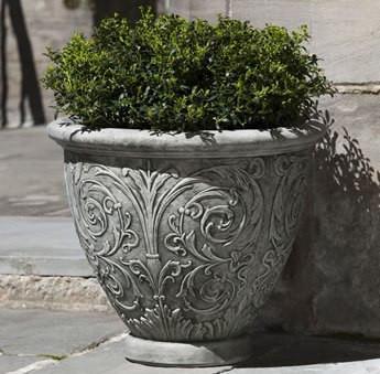 Arabesque Planter | 20 inch Diameter — with plant inside, studio photo — planter for sale by Promise Supply for delivery and pickup in Toronto.