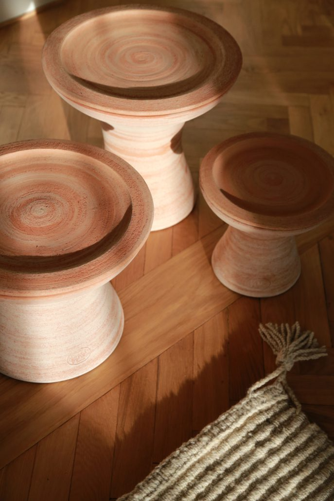 Bergs Potter Celeste Pedestal Pot with Drainage and Tray | 15.2 Inch Diameter — empty planter, studio photo — planter for sale by Promise Supply for delivery and pickup in Toronto.