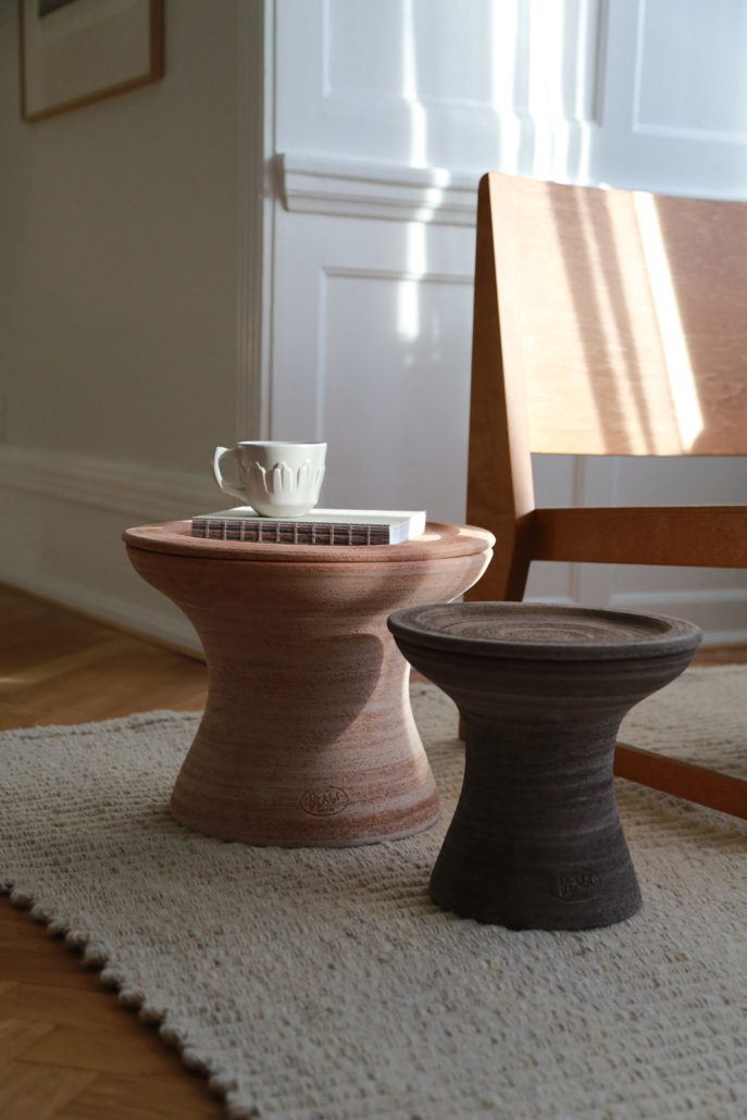 Bergs Potter Celeste Pedestal Pot with Drainage and Tray | 15.2 Inch Diameter — empty planter, studio photo — planter for sale by Promise Supply for delivery and pickup in Toronto.