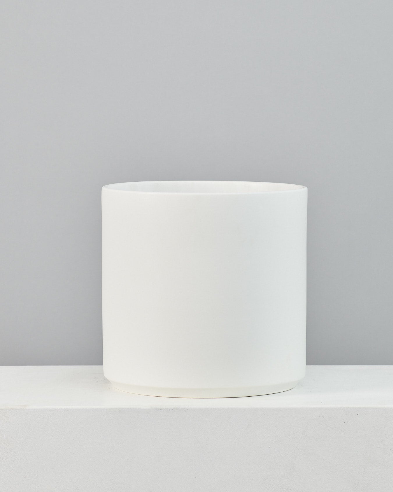 The Twelve White Ceramic Cylinder Planter | 12 inch Nursery Pot