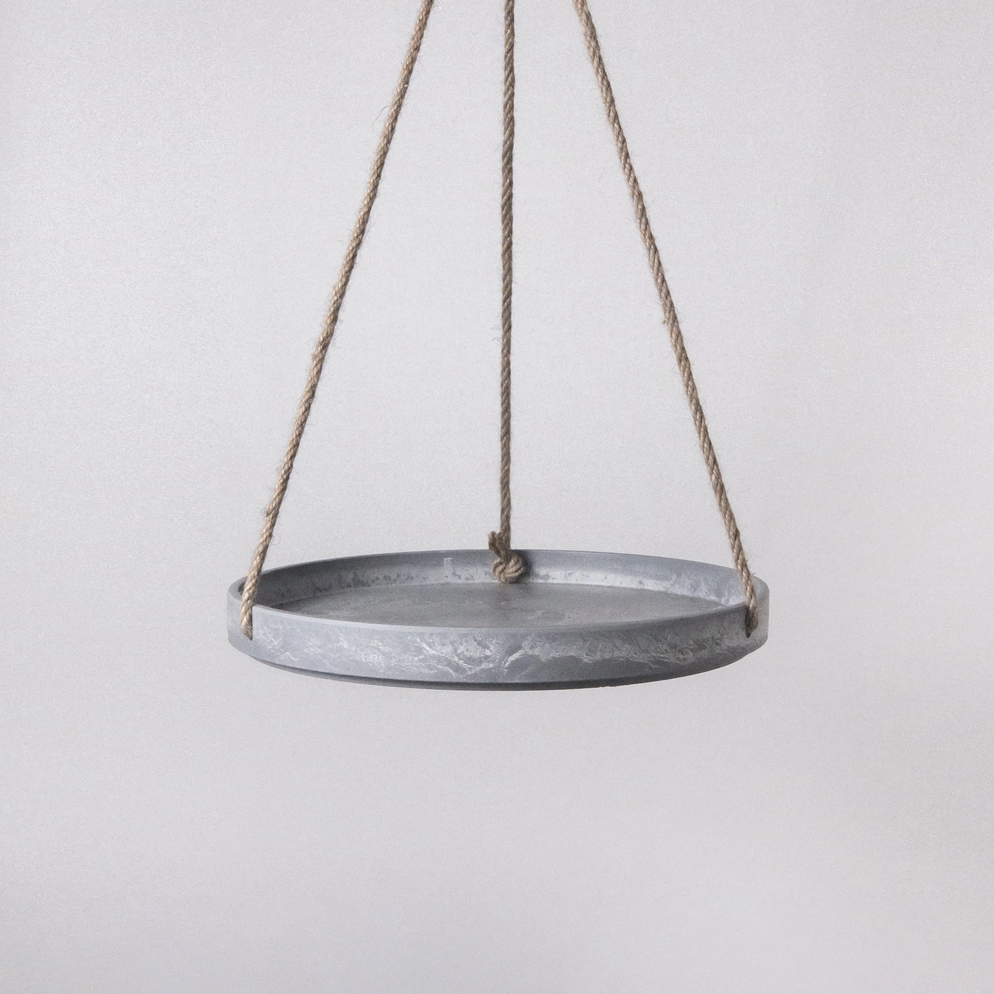 Stone Signature Hanging Tray | 10 inch Diameter — with matching saucer, studio photo — planter for sale by Promise Supply for delivery and pickup in Toronto.