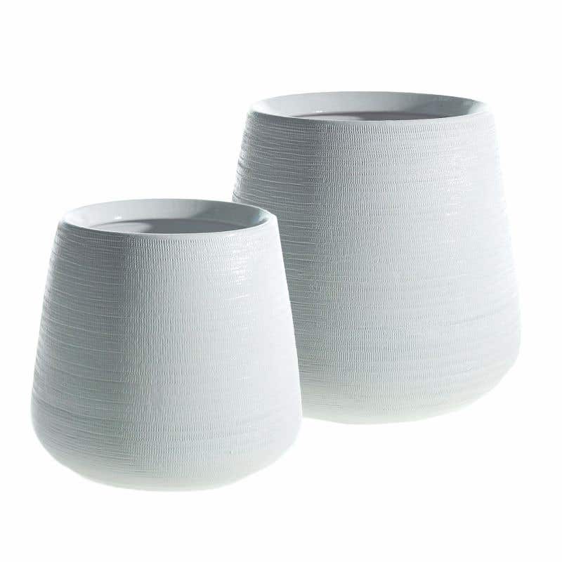 White Benji Ceramic Planter | 10 inch Nursery Pot — empty planter, ceramic planter, studio photo — planter for sale by Promise Supply for delivery and pickup in Toronto.
