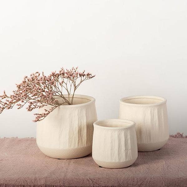 Embossed Ceramic Planter | 4 inch Nursery Pot