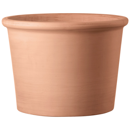 Cylinder Rim Bleached Clay Planter with Drainage | 13 inch Diameter — empty planter, studio photo — planter for sale by Promise Supply for delivery and pickup in Toronto.