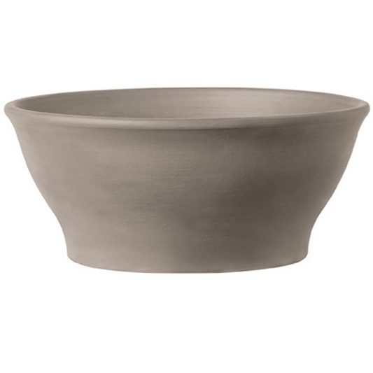 Ciotola Grey Terracotta Bowl with Drainage and Tray | 10 inch Diameter