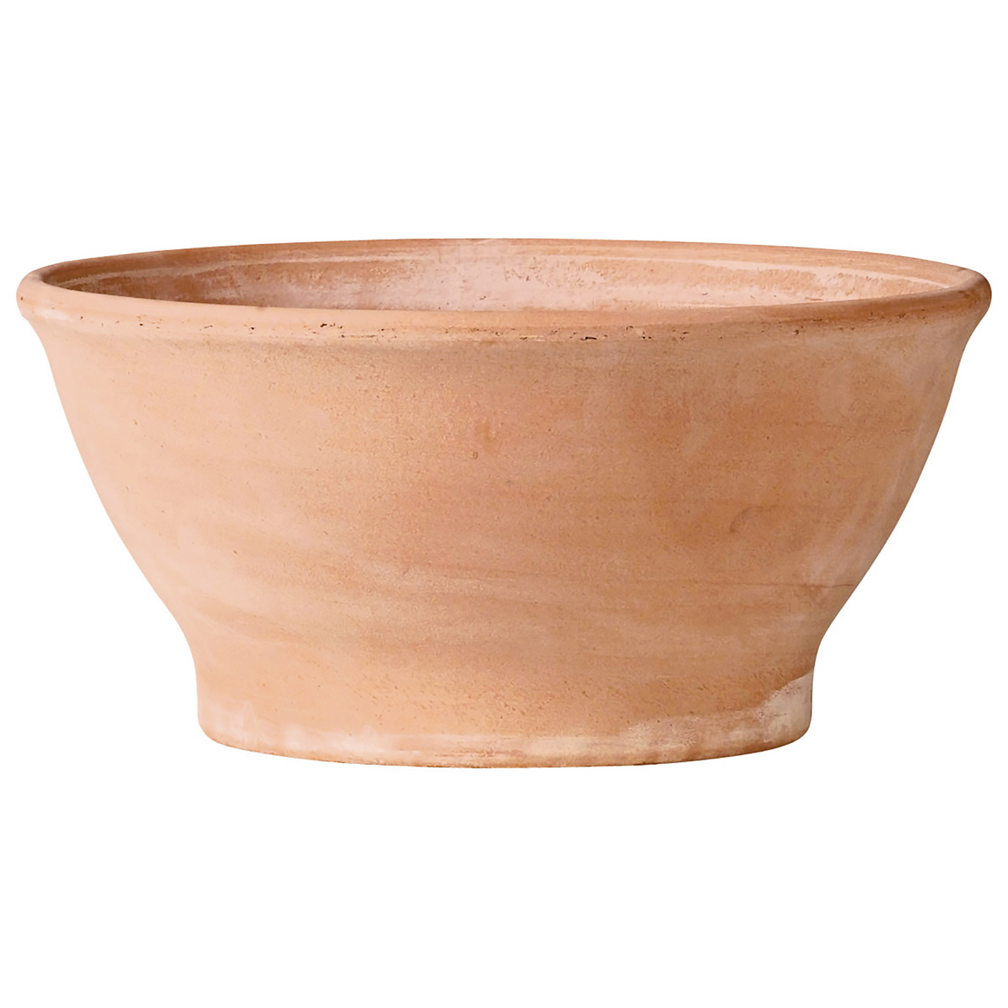 Ciotola Bleached Terracotta Bowl with Drainage | 12 inch Diameter — empty planter, terracotta planter, studio photo — planter for sale by Promise Supply for delivery and pickup in Toronto.