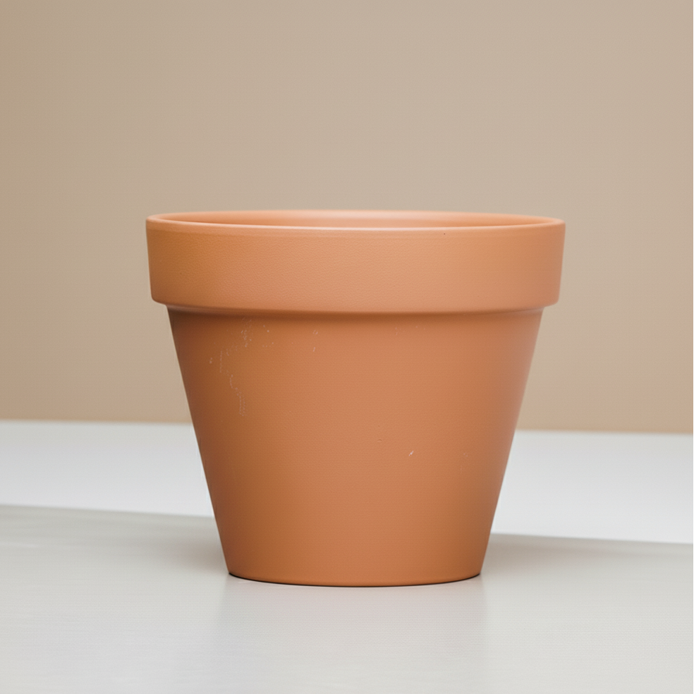 Standard Clay Planter with Drainage | 10 inch Diameter — empty planter, studio photo — planter for sale by Promise Supply for delivery and pickup in Toronto.