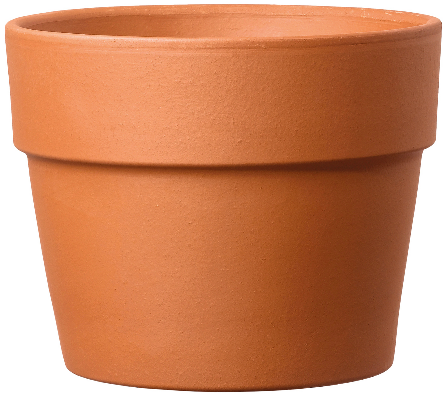 Terracotta Perfetto Planter with Drainage | 14 inch Diameter — empty planter, terracotta planter, studio photo — planter for sale by Promise Supply for delivery and pickup in Toronto.