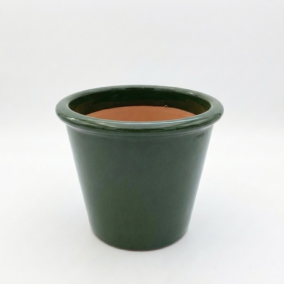 Avocado Ceramic Planter with Drainage | 21 inch Diameter