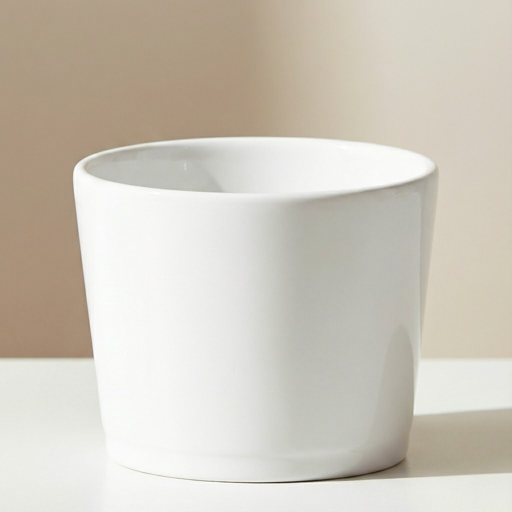 Modern Ceramic Cylinder Pot | 10 Inch Nursery Pot