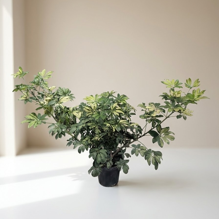 Dwarf Trinette Umbrella Bush: Schefflera arboricola 'Capella' - 10 inch pot - 2-4 foot tall