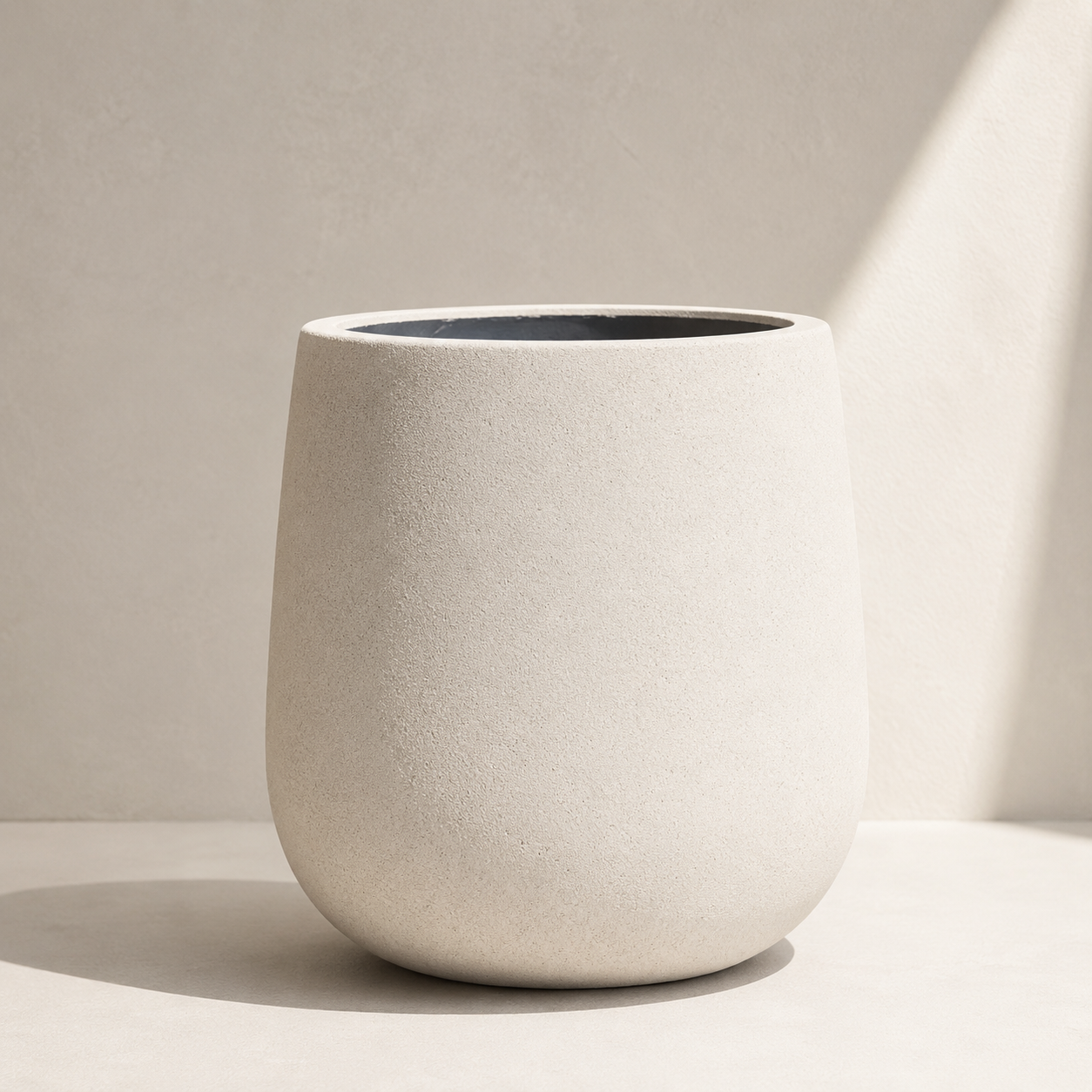 Ovo Ficonstone Planter in Ivory | 17 x 18 inches
