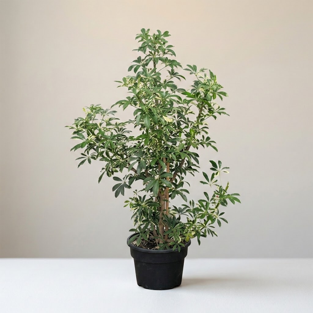 Variegated Dwarf Umbrella Bush: Schefflera arboricola 'Capella' - 12 inch pot - 3 foot tall