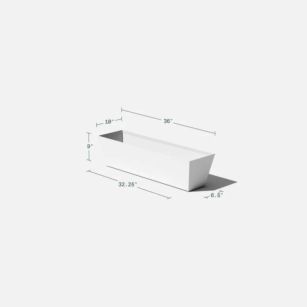 Pure Window Box Planter | 36 inch — empty planter, studio photo — planter for sale by Promise Supply for delivery and pickup in Toronto.