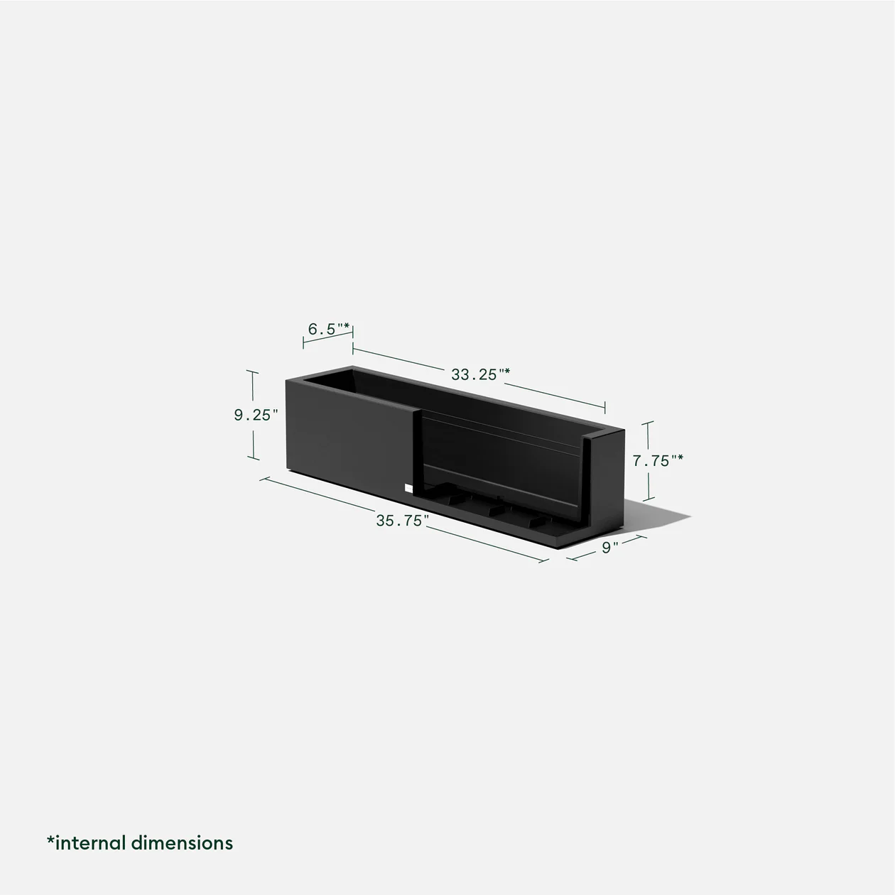 Block Trough Planter | 36 inch — empty planter, rectangular planter, studio photo — planter for sale by Promise Supply for delivery and pickup in Toronto.
