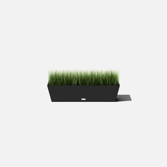 Pure Window Box Planter | 36 inch — with plant inside, outdoor setting — planter for sale by Promise Supply for delivery and pickup in Toronto.
