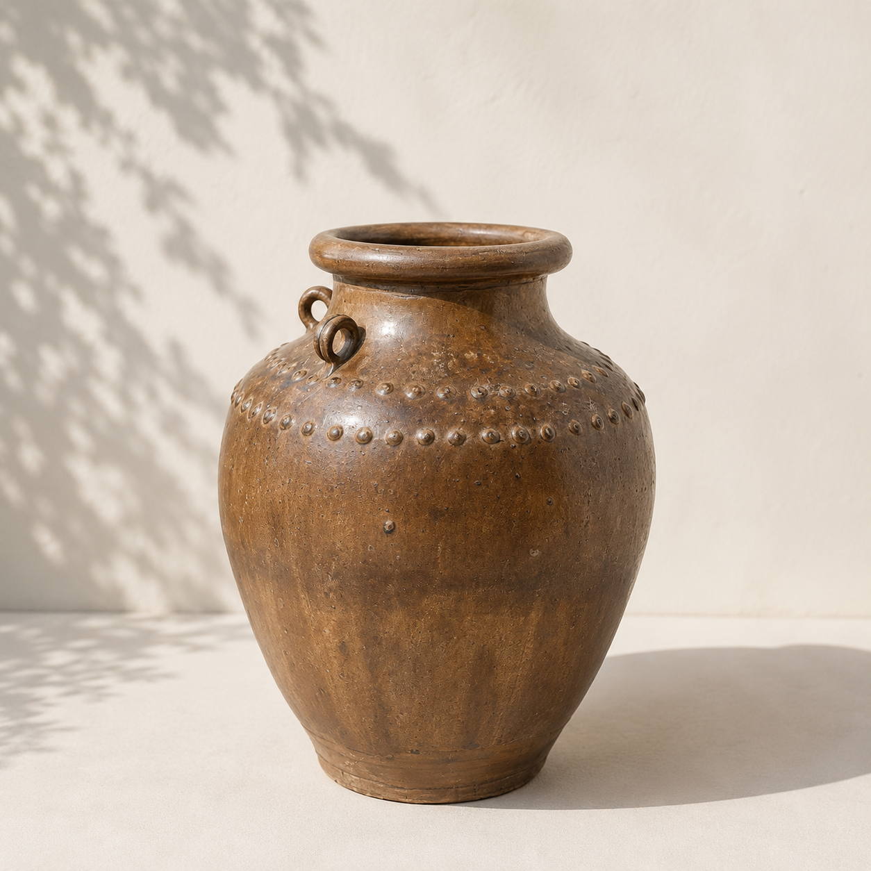 Vintage Embossed Earthware Jar | 19 x 12.5 inches