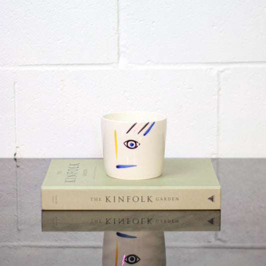 Cubic Face Ceramic Pot | 4 inch Nursery Pot — empty planter, ceramic planter, studio photo — planter for sale by Promise Supply for delivery and pickup in Toronto.