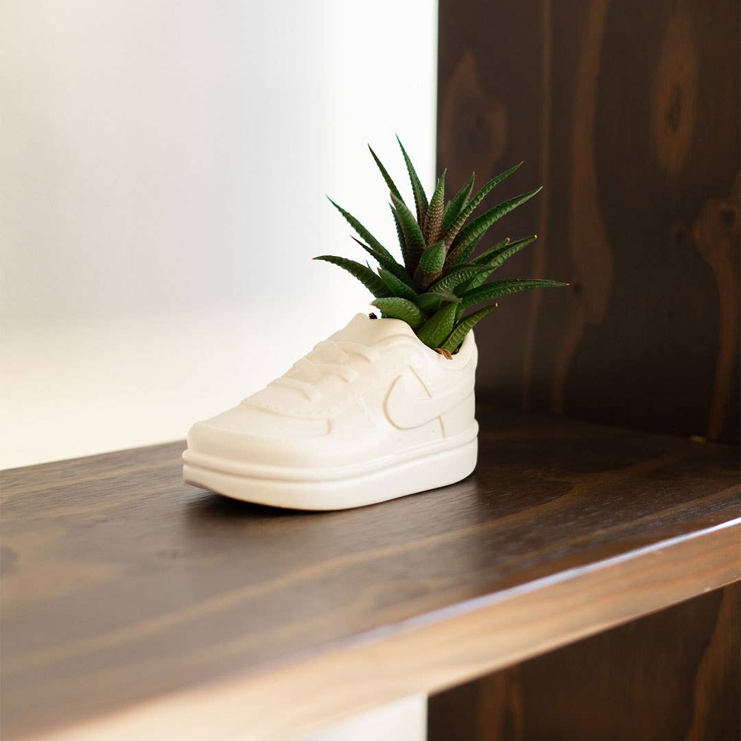 Force Sneaker Plant Pot — empty planter, studio photo — planter for sale by Promise Supply for delivery and pickup in Toronto.