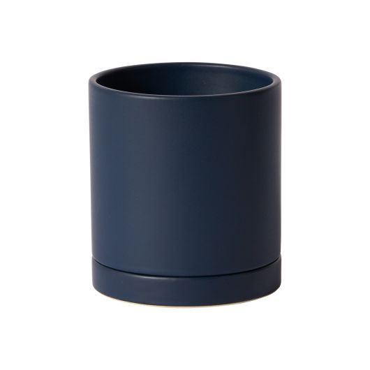 Romey Ceramic Pot with Drainage and Tray in 6 inch Diameter