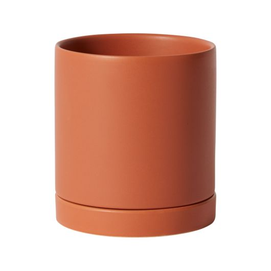 Romey Ceramic Pot with Drainage and Tray in 6 inch Diameter
