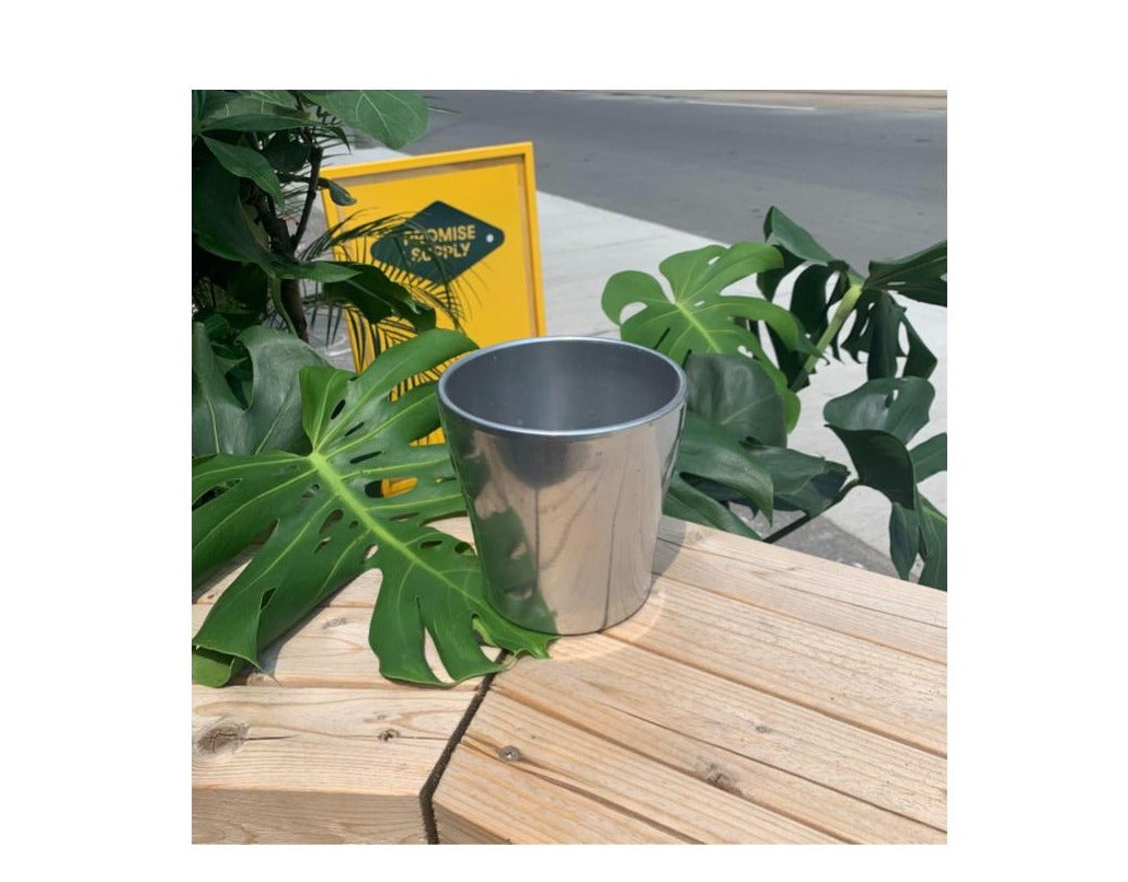Silver Ceramic Pot fits up to 5 inch Nursery Pot
