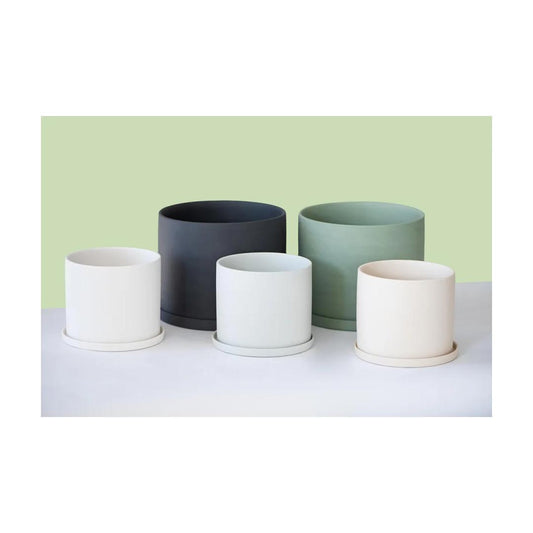Small Pot with Saucer | 5 inch Diameter — empty planter, studio photo — planter for sale by Promise Supply for delivery and pickup in Toronto.