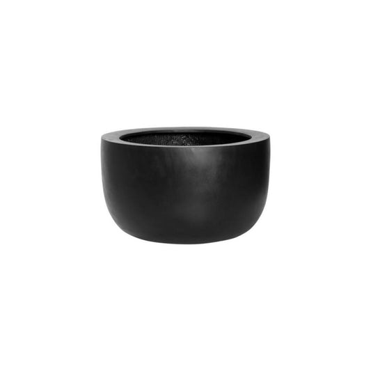 Sunny Shallow Black Planter with Drainage in 10 inch Diameter