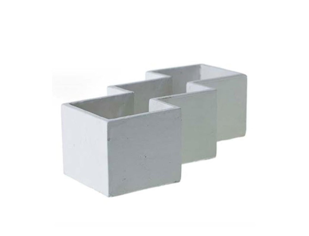 Zig Zag White Multi Planter fits up to 2.5 inch Nursery Pots