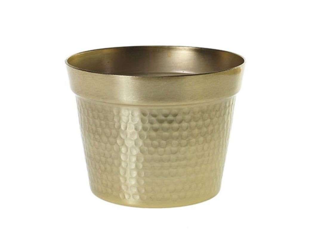 Cato Gold Planter | 5 inch Nursery Pot — empty planter, studio photo — planter for sale by Promise Supply for delivery and pickup in Toronto.