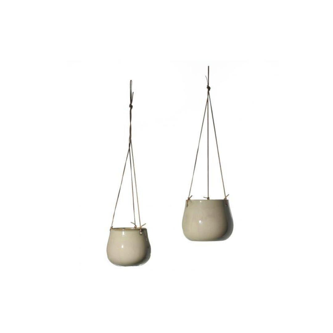 Lelay Ceramic Hanging Planter | 5 inch Nursery Pot — empty planter, ceramic planter, studio photo — planter for sale by Promise Supply for delivery and pickup in Toronto.