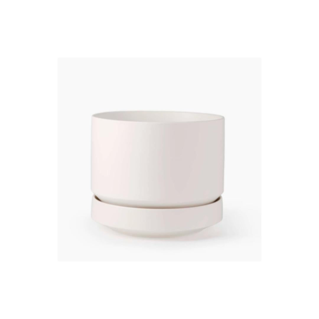 Round Two Ceramic Planter with Drainage and Tray 10 inch Diameter
