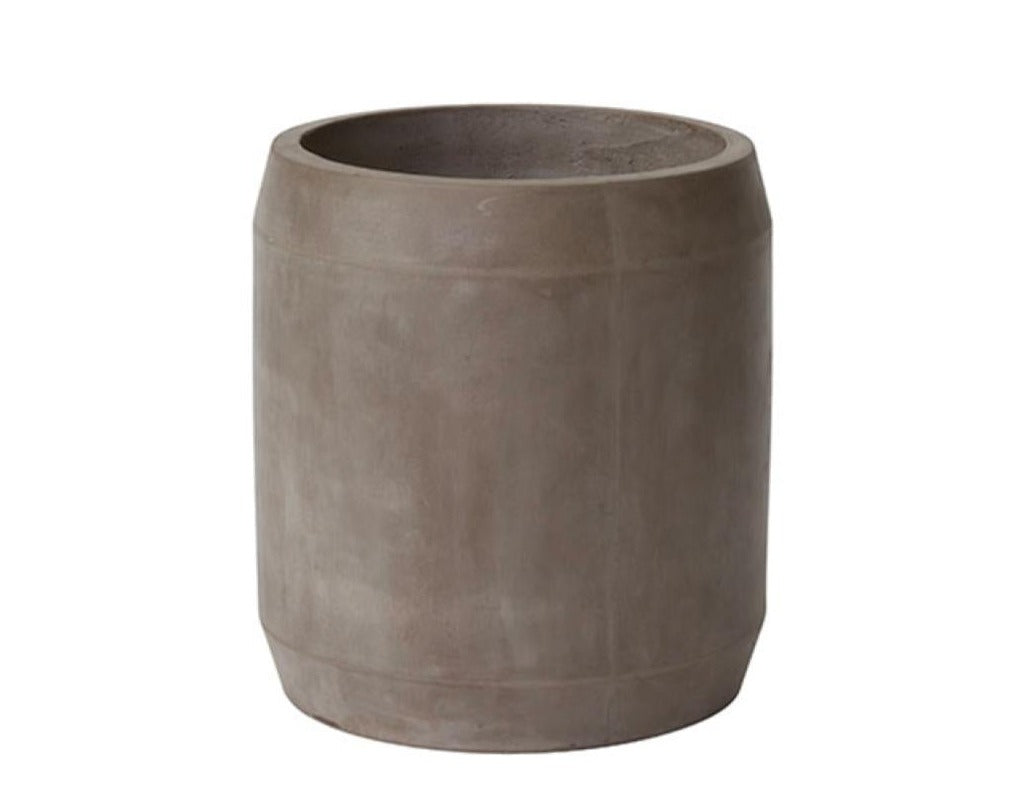 Caldwell Tall Concrete Planter with Drainage | 14 inch Diameter — empty planter, concrete planter, studio photo — planter for sale by Promise Supply for delivery and pickup in Toronto.