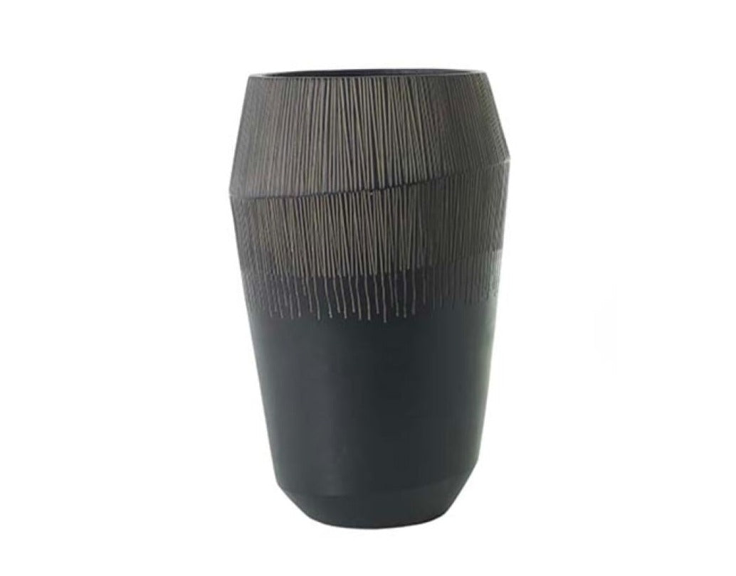 Jeva Black Planter | 17 inch Nursery Pot — empty planter, studio photo — planter for sale by Promise Supply for delivery and pickup in Toronto.