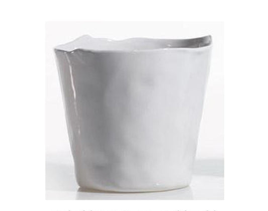 Journey Irregular Edge White Planter | 6 inch Nursery Pot — empty planter, studio photo — planter for sale by Promise Supply for delivery and pickup in Toronto.