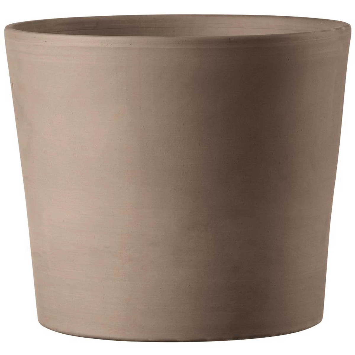 Vaso Cilindrico Clay Pot with Drainage | 10 inch Diameter — empty planter, studio photo — planter for sale by Promise Supply for delivery and pickup in Toronto.