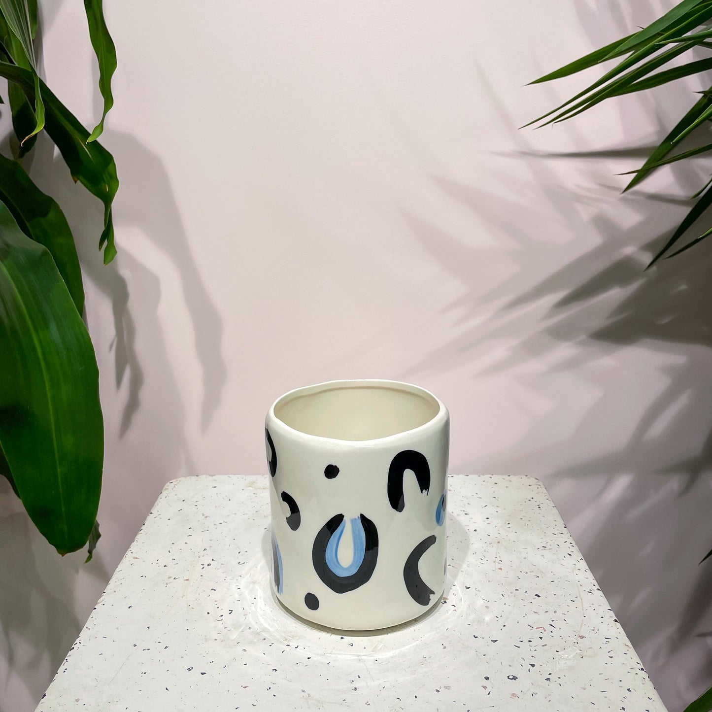 Instinct Spotted Ceramic Planter Fits up to 4 inch Nursery Pot