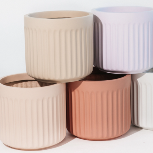 Arc Cylinder Matte Planter fits up to 10 inch Nursery Pot