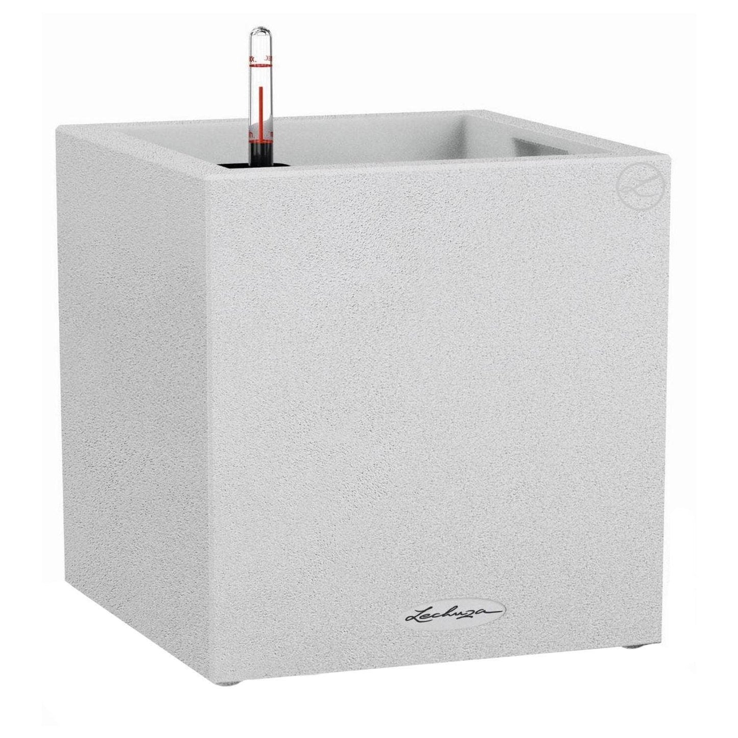 LECHUZA CANTO Stone Low Poly Resin | Square Floor Planter Large — empty planter, studio photo — planter for sale by Promise Supply for delivery and pickup in Toronto.